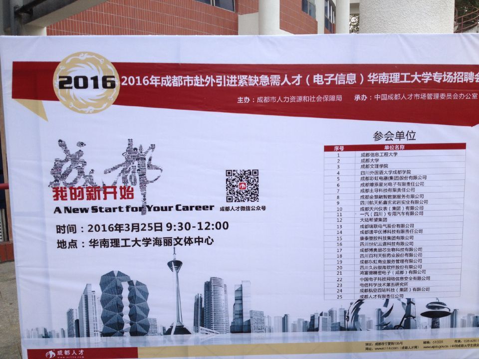 成都米兰网页版·官方端在线-米兰（中国）集团等25家成都市重点企事业单位赴广州招聘