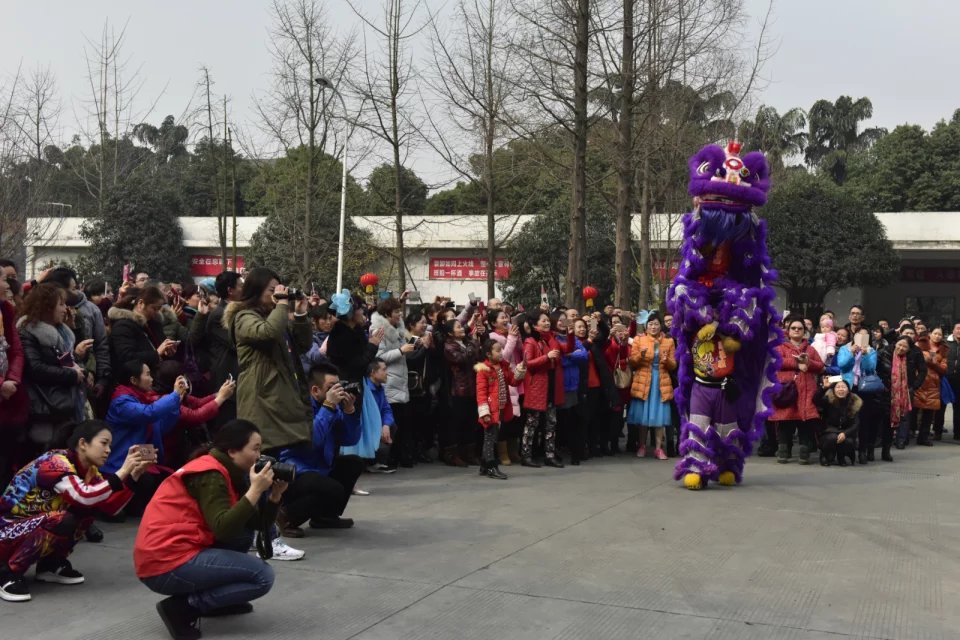 成都米兰网页版·官方端在线-米兰（中国）集团举办2017迎春大庙会之舞狮