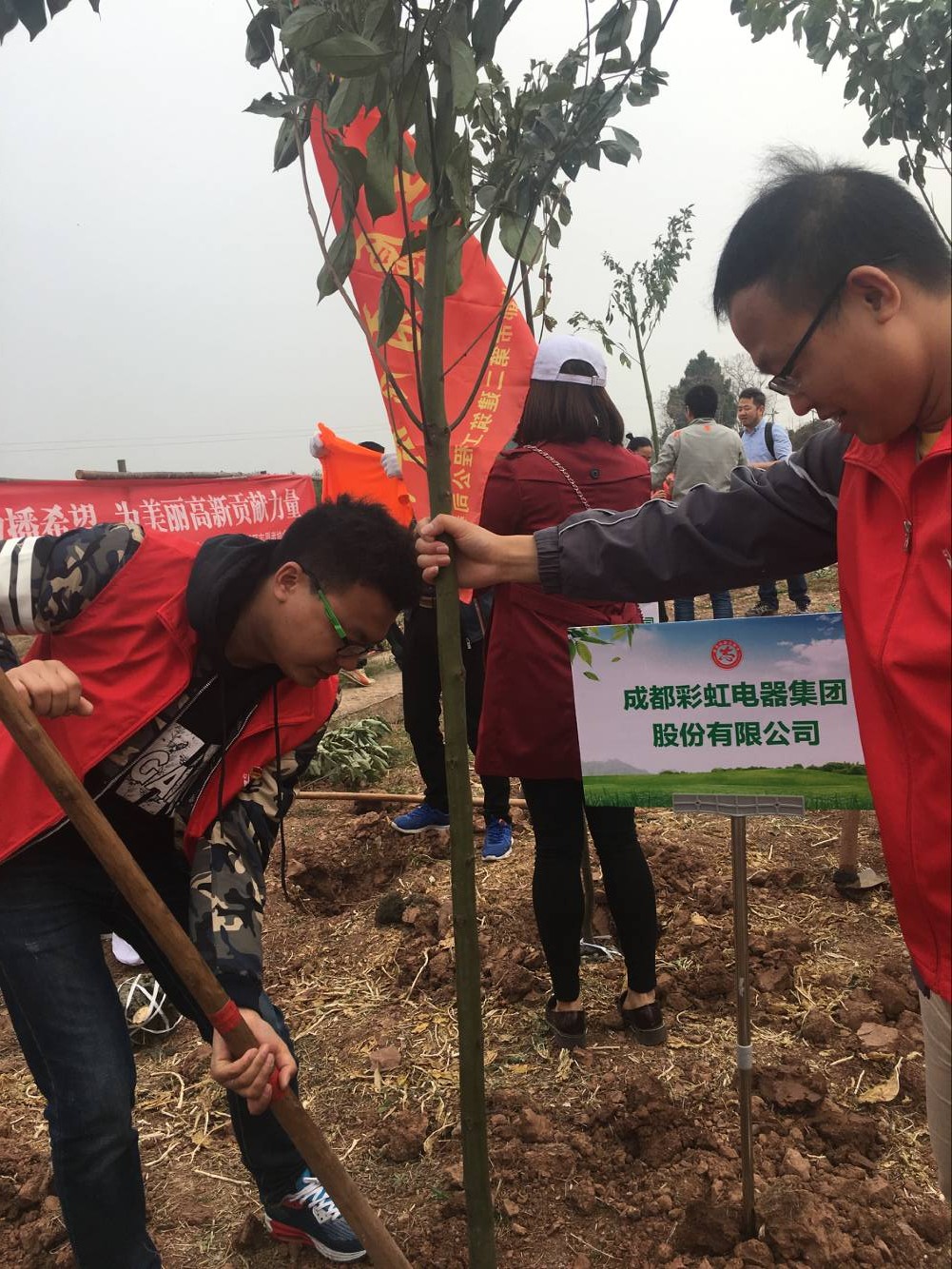 共青团成都米兰网页版·官方端在线-米兰（中国）集团团委及团员青年代表参加高新区植树节志愿服务活动